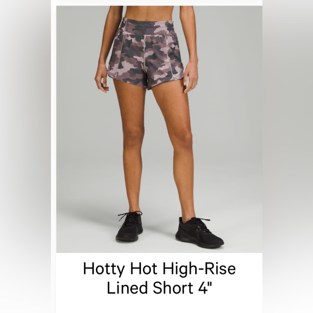 Lululemon Hotty Hot HR 4” lines. Size 10